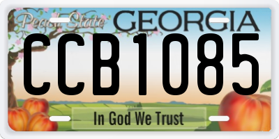 GA license plate CCB1085