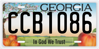 GA license plate CCB1086
