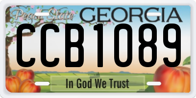 GA license plate CCB1089