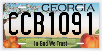 GA license plate CCB1091