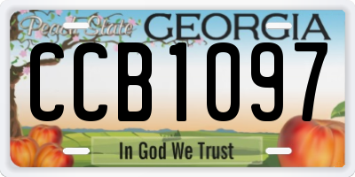 GA license plate CCB1097
