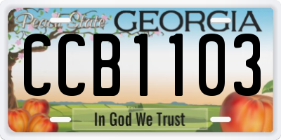 GA license plate CCB1103