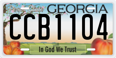 GA license plate CCB1104