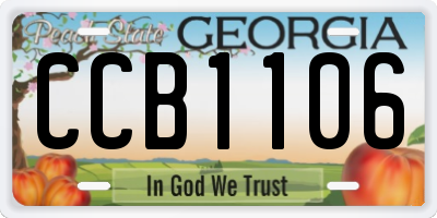 GA license plate CCB1106