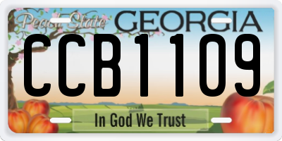 GA license plate CCB1109