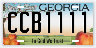 GA license plate CCB1111