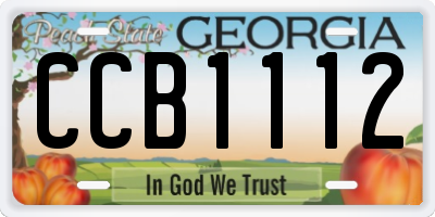 GA license plate CCB1112