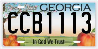 GA license plate CCB1113