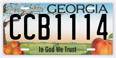 GA license plate CCB1114