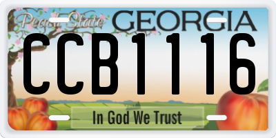 GA license plate CCB1116