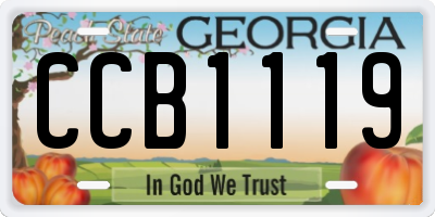 GA license plate CCB1119