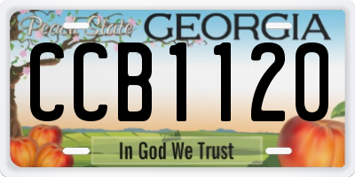 GA license plate CCB1120