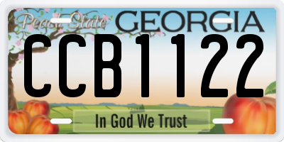 GA license plate CCB1122