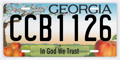 GA license plate CCB1126