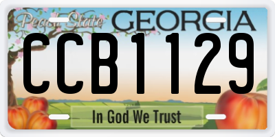 GA license plate CCB1129