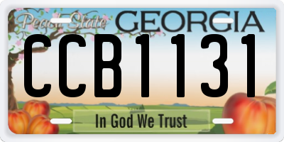 GA license plate CCB1131