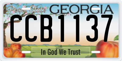 GA license plate CCB1137