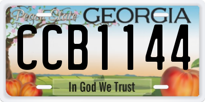 GA license plate CCB1144