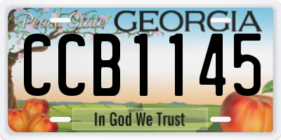 GA license plate CCB1145