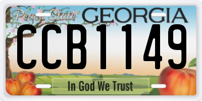 GA license plate CCB1149