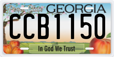 GA license plate CCB1150