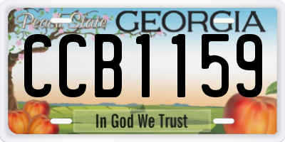 GA license plate CCB1159