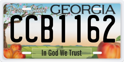 GA license plate CCB1162