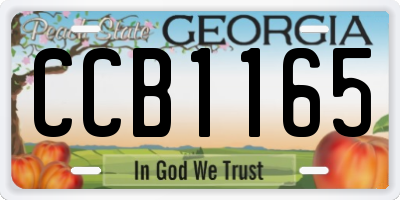 GA license plate CCB1165