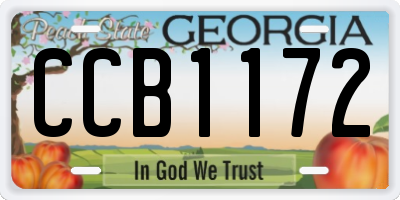 GA license plate CCB1172