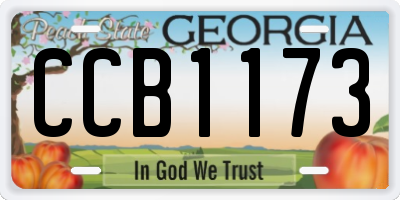 GA license plate CCB1173