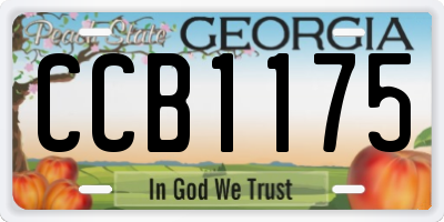 GA license plate CCB1175