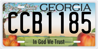 GA license plate CCB1185