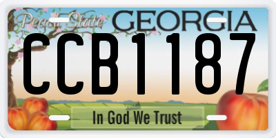 GA license plate CCB1187