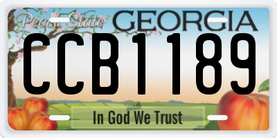 GA license plate CCB1189