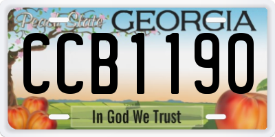 GA license plate CCB1190