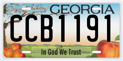 GA license plate CCB1191