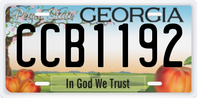 GA license plate CCB1192