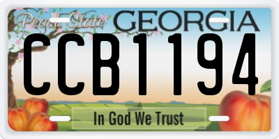 GA license plate CCB1194