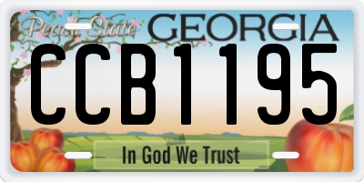 GA license plate CCB1195