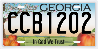 GA license plate CCB1202