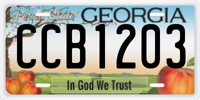 GA license plate CCB1203