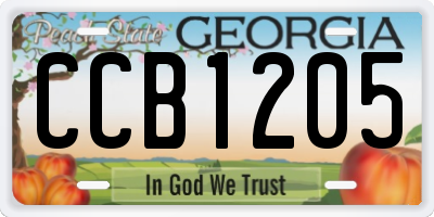 GA license plate CCB1205
