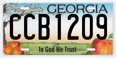 GA license plate CCB1209
