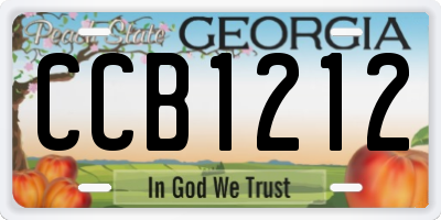 GA license plate CCB1212