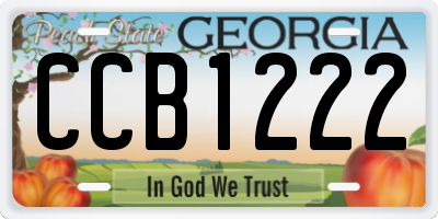 GA license plate CCB1222