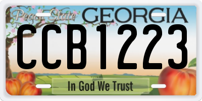 GA license plate CCB1223