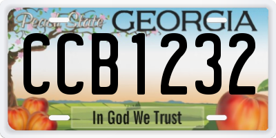 GA license plate CCB1232