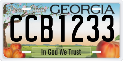 GA license plate CCB1233
