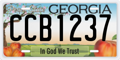 GA license plate CCB1237