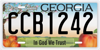 GA license plate CCB1242